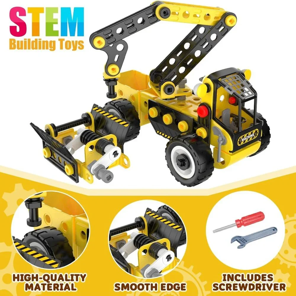 NEW STEM Building TOY CONSTRUCTION Trucks Educational Learning Excavator 8 in 1